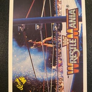 Classic WrestleMania Card with Blue and Orange Accents